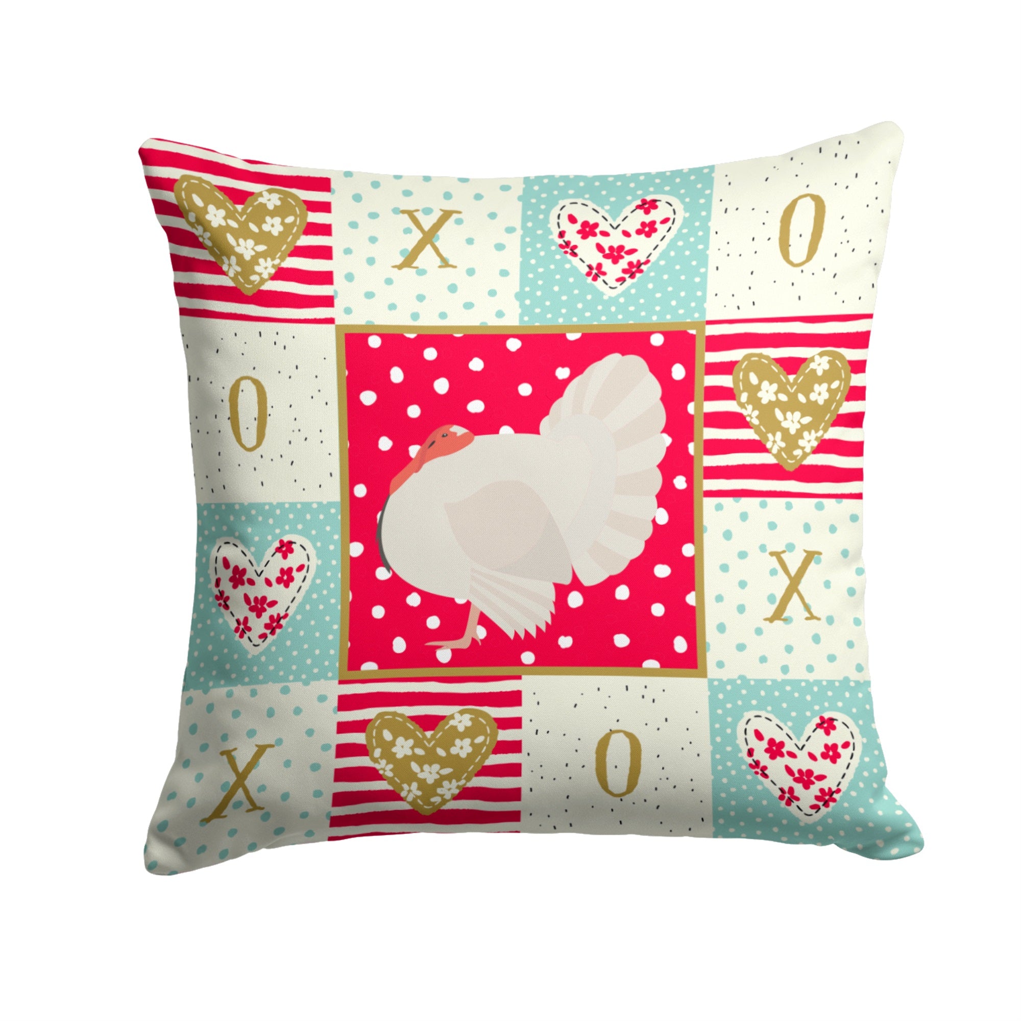 White Holland Turkey Love Fabric Decorative Pillow